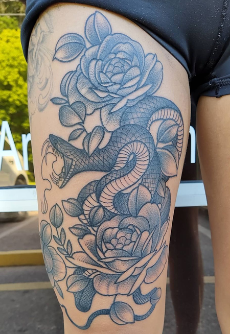 tattoos/ - Snake and roses - 142843